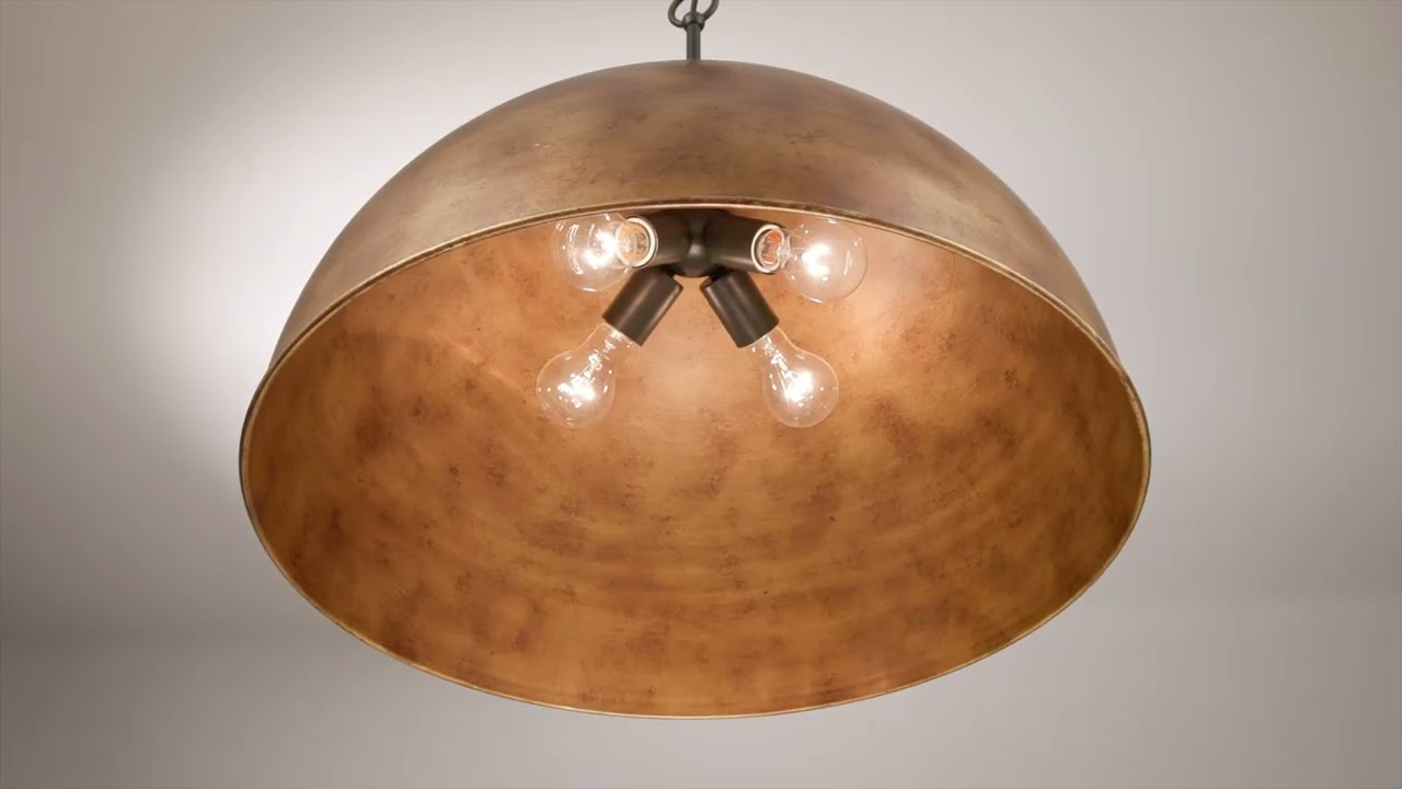 Video 1 Watch A Video About the Possini Euro Julian Rustic Bronze 4 Light Dome Pendant