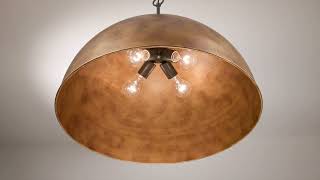 1_Watch A Video About the Possini Euro Julian Rustic Bronze 4 Light Dome Pendant