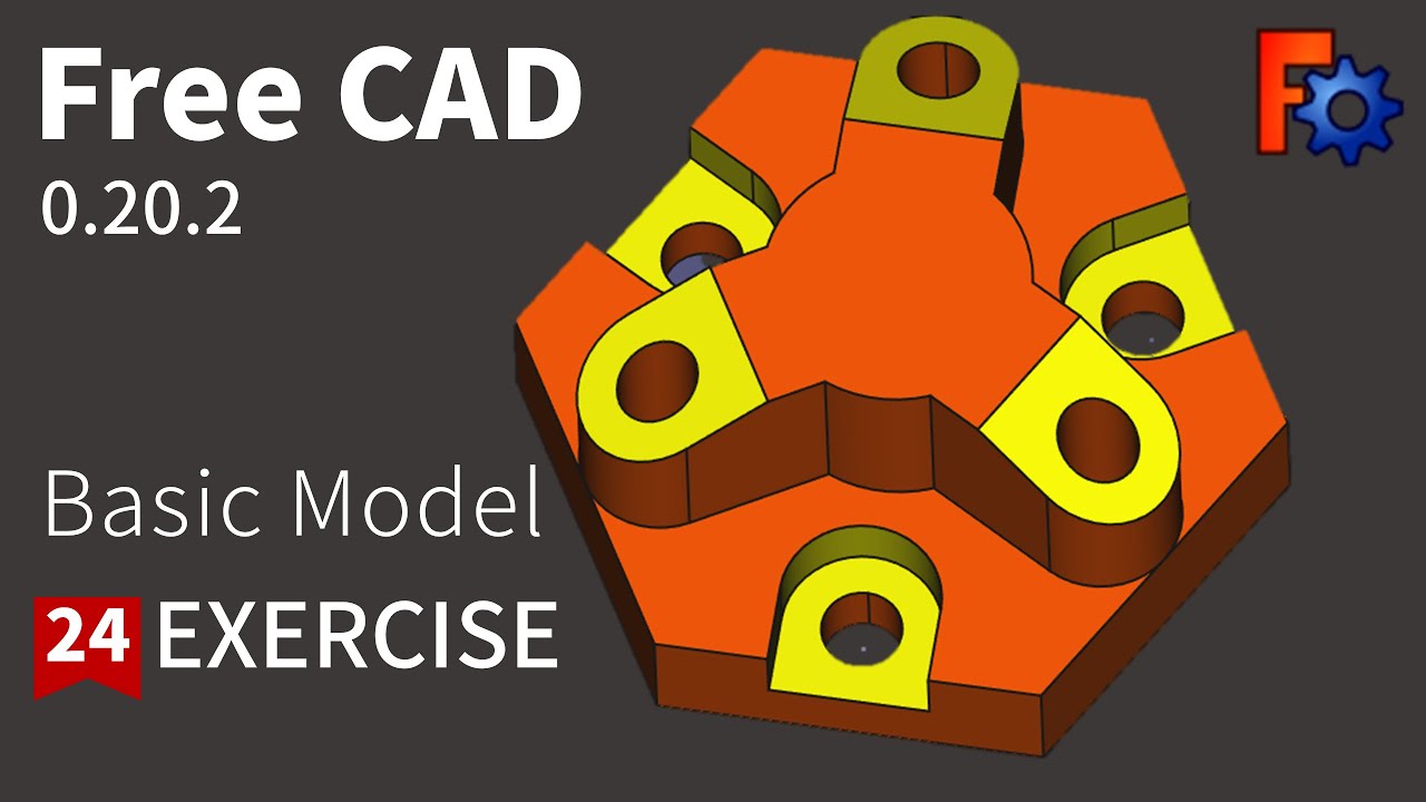 FreeCAD Tutorial for beginners,basic model exercise-24