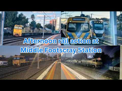 FREIGHT AND PASSENGER TRAINS GALORE - Afternoon rail action at Middle Footscray station