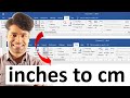 How To Change Inches To Cm In Word