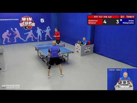 09:00 Кирсанов Константин  3-1  Максименко Артём  стол 5  ЮГ-2  02.06.22