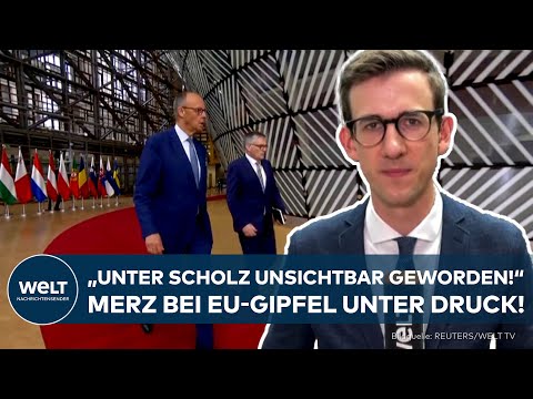 Video Thumbnail: EU-GIPFEL IN BRÜSSEL: Erster Auftritt von Merz – "Neue Regierung scheint deutlich gefragter zu sein"