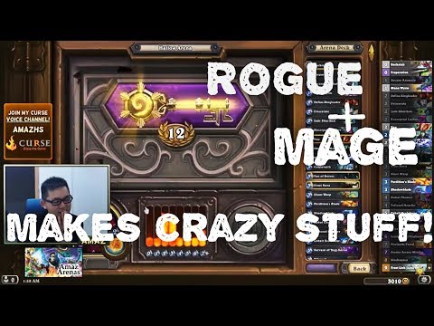 Hearthstone Arena - 12 wins Amaz Dual Arena Run! Rogue-Mage.