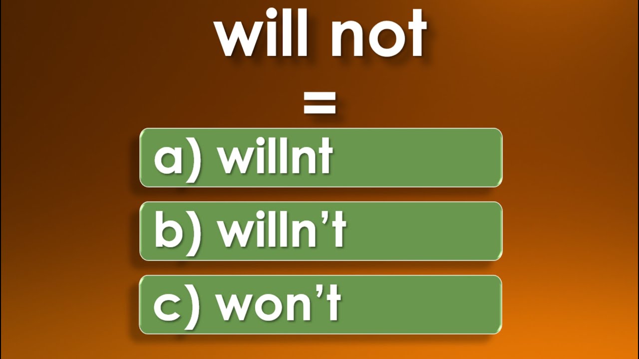 Contractions | English Vocabulary Test