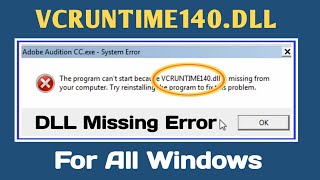How to fix vcruntime140.dll missing error || How to fix dll missing errors