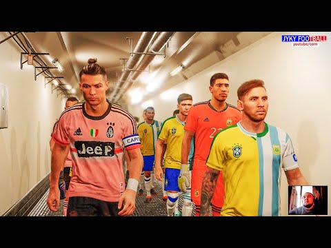 PES 2021 - Juventus vs team (Brazil Argentina) - Full Match - All Goals - Gameplay- Ronaldo vs Messi