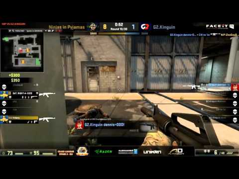 CS:GO G2 Kinguin Dennis 1v4 vs Nip