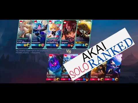 ZIA | Gameplay | Akai Aggressive ( Solo Ranked Moments ) - Mobile Legends Bang Bang