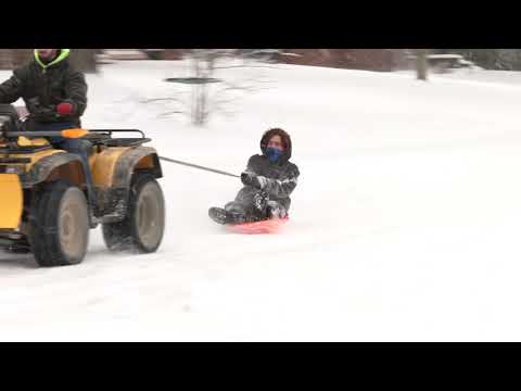 02-16-2021 Lexington, KY - Kids Use ATV for Snow Plow!