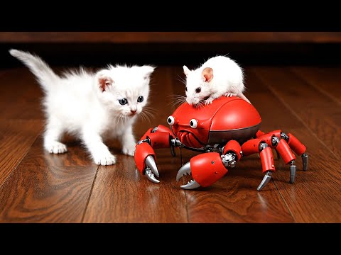The CUTEST Battle You’ll See Today: Cat vs Mouse vs Robots!"