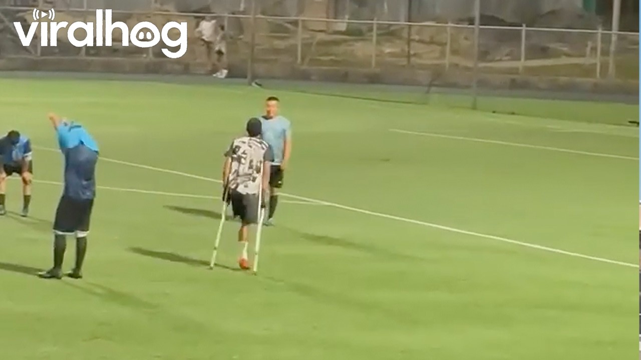 One-Legged Goalkeeper Defends the Net || ViralHog