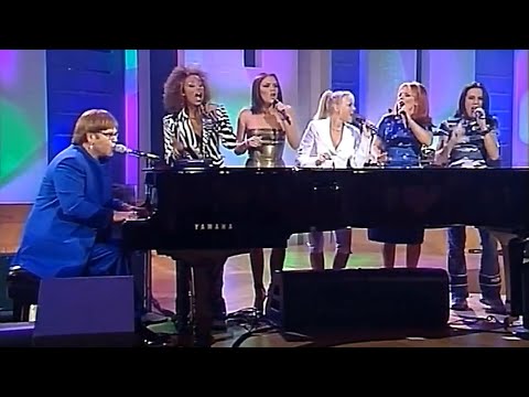 Spice Girls & Elton John - Don't Go Breaking My Heart (An Audience with Elton John 1997) • HD
