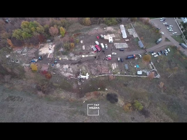 Место авиакатастрофы под Мензелинском сняли с помощью дрона