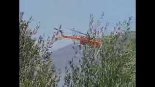 preview picture of video 'Kefalonia - Karavados firefither helicopter  2013 August'