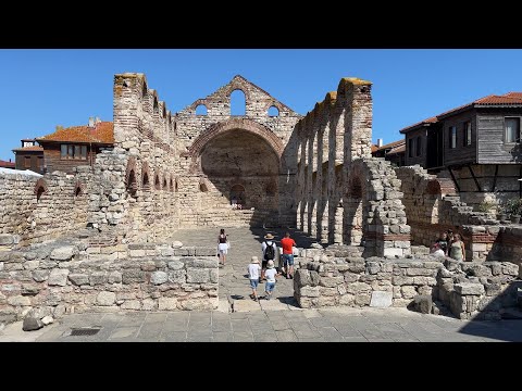 A walk through the fascinating ancient old town of Nessebar at Black Sea in Bulgaria