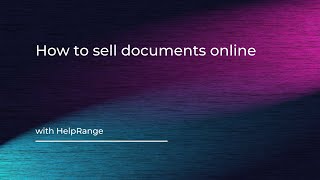 How to sell documents online?