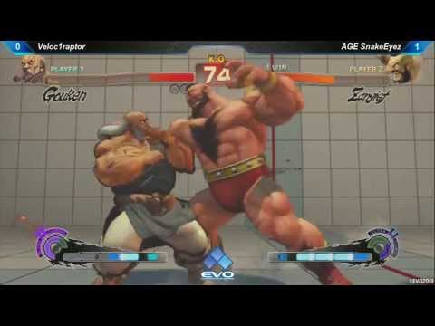 [EVO 2013 SSFIV AE Top 32] Veloc1raptor (Gouken) vs AGE SnakeEyez (Zangief)