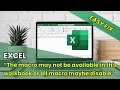 Cannot Run The Macro Excel Enable Macro Step By Step