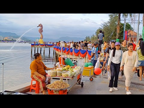 Street Food Tour During Sea Festival in Kampot Province, Cambodia, Best Street Food Compilation #2