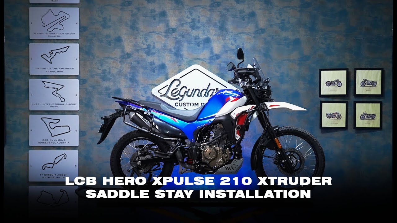 Legundary Xtruder Saddle Stay installation on Hero Xpulse 210