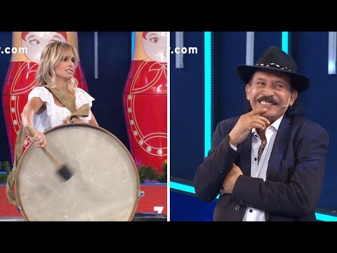 Mariana se dio el gusto con Alcides y tocó el bombo al ritmo de "Violeta"