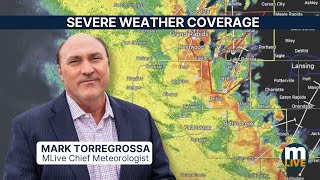 Tracking severe storm line across Lower Michigan