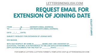 Write an Email to HR for Extending Joining Date – Sample Request Email To HR