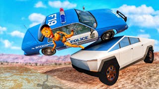 Tesla Cybertruck Funny Moments 🤣 #4 - [BeamNG.Drive]