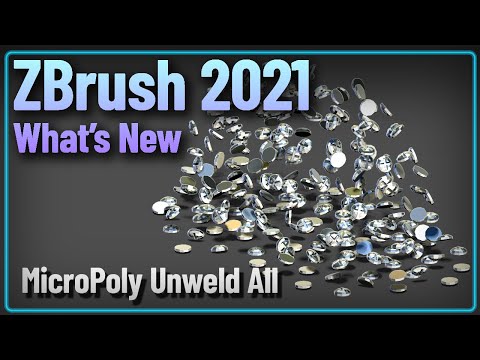 030 ZBrush 2021 MicroPoly Unweld All Fake Rigid Body Simulation