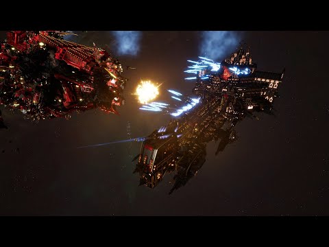 Adeptus Mechanicus vs Orks - Skalgrim Mod - Massive Battle - Battlefleet Gothic Armada 2