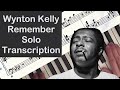 Wynton Kelly - Remember Piano Solo Transcription/Performance