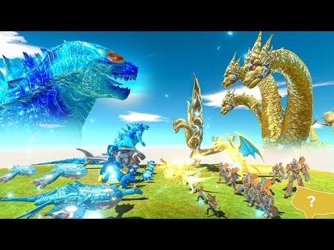 Rainbow Friends + Blue Team + GODZILLA 2014 VS King Ghidorah + Bumblebee + Yellow Team and BLOOP?