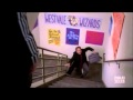 Sue Sylvester Pushes Man Down Stairs