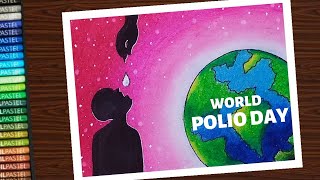 World Polio day drawing | How to draw Polio awareness poster - step by step