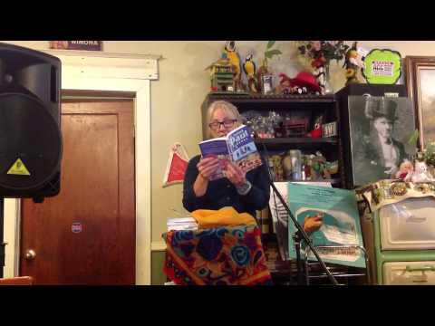 Writer Lisa Steinnman reads at Polly's Coffee Cove in St Paul