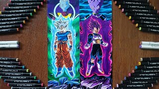 Drawing Goku MUI And Vegeta UE |  What do you think who is stronger? - Commission Artwork