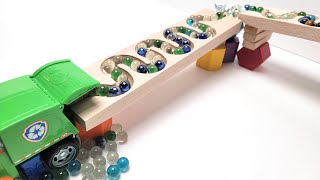 HABA Wave Slope Marble Run ASMR x Green Recycling Dump Truck