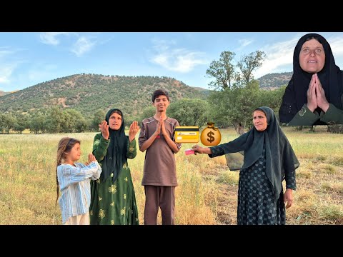 Nomadic woman surprises cave family after a day in the field