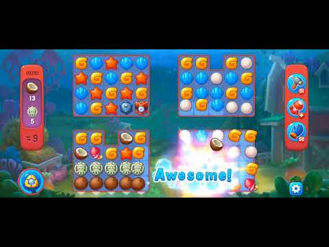 Fishdom Hard Level 10281 (with ingame lightning booster) @choraelmin