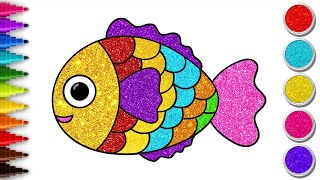 🐟 Draw a Sparkly Glitter Fish | Fun Art with Chiki Art | HooplaKidz How To