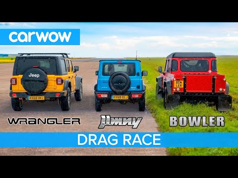 Suzuki Jimny vs Jeep Wrangler vs Bowler (Off-Road) - DRAG RACE, ROLLING RACE & BRAKE TEST