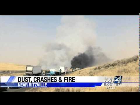 Blowing dust, multiple crashes, shuts down SR 395 south of Ritzville