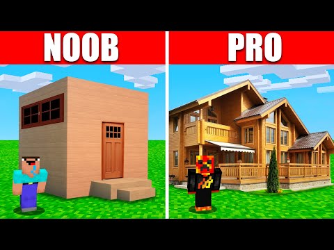 Noob vs. Pro Realistic Minecraft House Build Battle! (Preston)