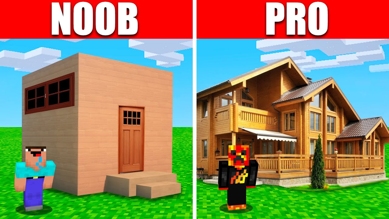 NOOB VS. PRO REALISTIC MINECRAFT HOUSE BUILD BATTLE