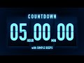 5 Hours Countdown Timer Flip Clock With Simple Beeps