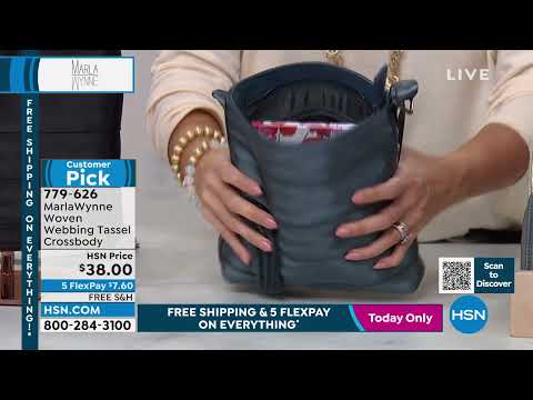 MarlaWynne Woven Webbing Tassel Crossbody