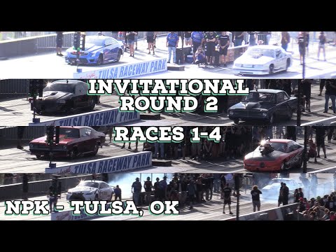 Street Outlaws 2021 No Prep Kings - Tulsa, OK: Invitational Round 2, First 4 Races