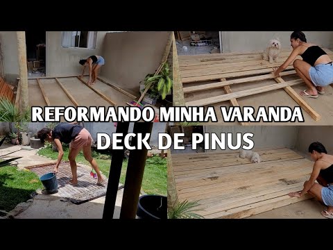 TRANSFORMANDO MINHA VARANDA DO ZERO, FIZ UM DECK | IMPROVISEI  UMA DIVISORIA