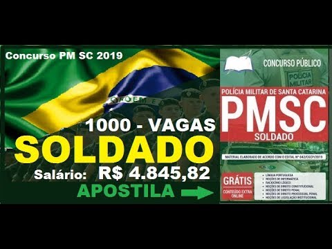 Apostila Concurso PM SC 2019 Cargo de Soldado   ( Polícia Militar - Santa Catarina)